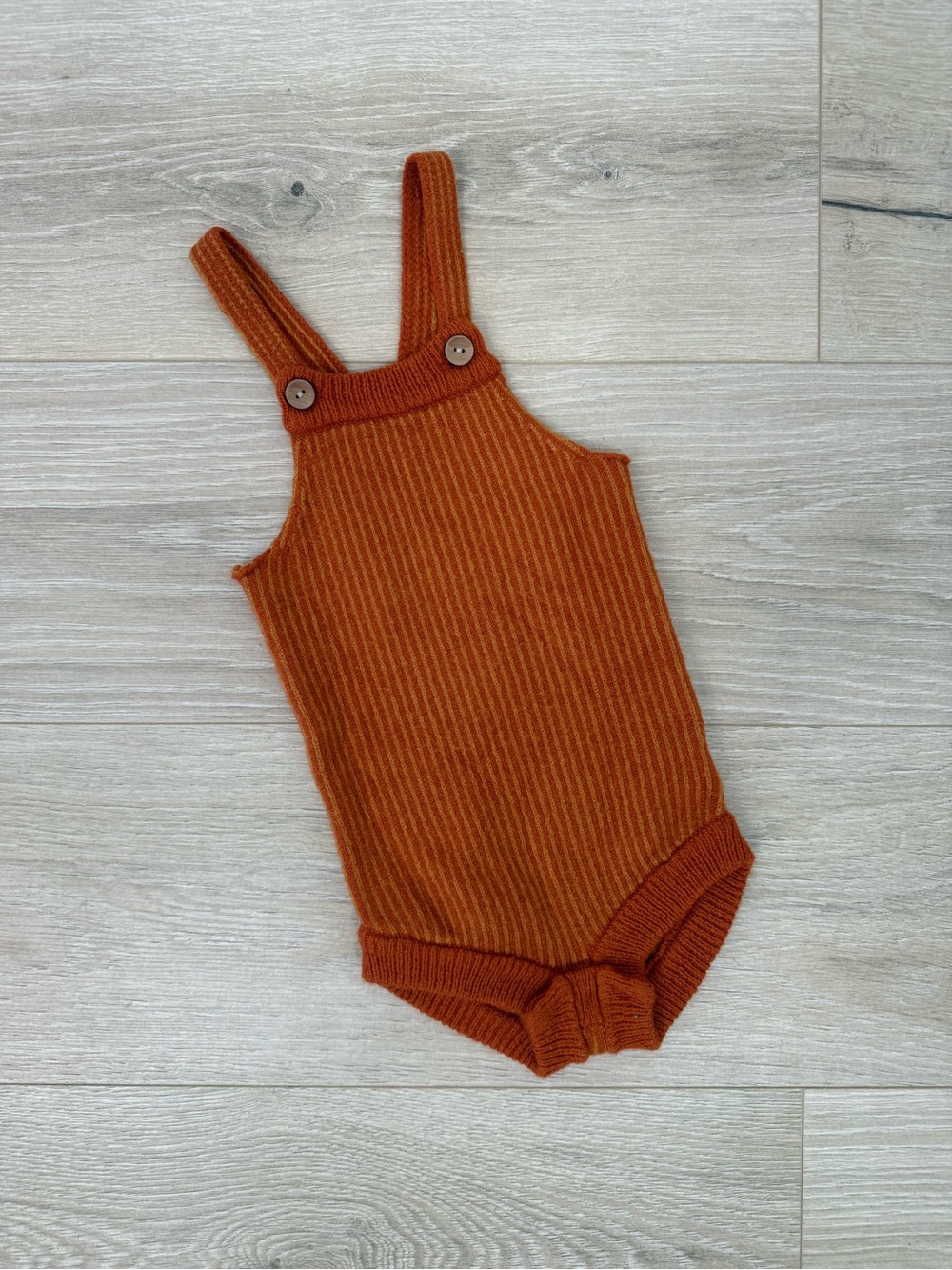 Seahorse Orange Knit Overalls